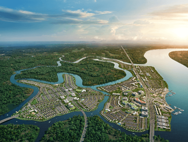 Phối cảnh tổng thể dự án khu đô thị Aqua City của nhà phát triển bất động sản Novaland.