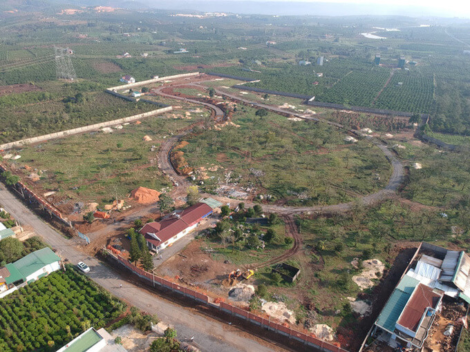 Tiến độ dự án khu biệt thự sinh thái Evergreen Club (TP Bảo Lộc, Lâm Đồng) đến tháng 3/2020.