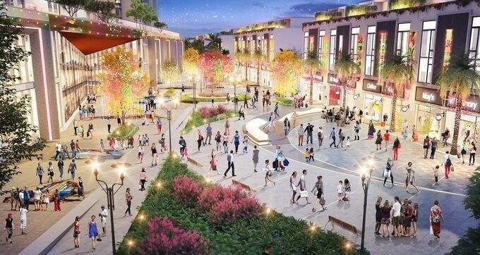 Dưới chân của toà tháp đôi này, chủ đầu tư sẽ triển khai phố đi bộ Korea Belt, lấy cảm hứng từ những con phố thương mại nổi tiếng của Hàn Quốc như phố Myeongdong, Hongdae, Garosu-Gil, Itaewon. Tuyến phố được hợp thành bởi hai tầng thương mại rộng hơn 10.000 m2 của Sky Oasis và chuỗi shophouse dài 2,5km, rộng từ 22-45m.Theo đại diện chủ đầu tư, phố mua sắm - ẩm thực - giải trí này lấy ý tưởng từ mô hình shopping in the park - mua sắm trong công viên để phù hợp với quy hoạch đô thị xanh của Ecopark. Chủ  đầu tư cho biết đây cũng là phố mua sắm, ẩm thực trong công viên đầu tiên tại khu vực phía Đông Hà Nội. Với kỳ vọng phục vụ phần đông cư dân Ecopark và đón hàng triệu lượt khách tham quan mỗi năm, tuyến phố chia thành nhiều phân khu: ẩm thực, mua sắm, giải trí, vui chơi dành cho trẻ, phố bích họa.