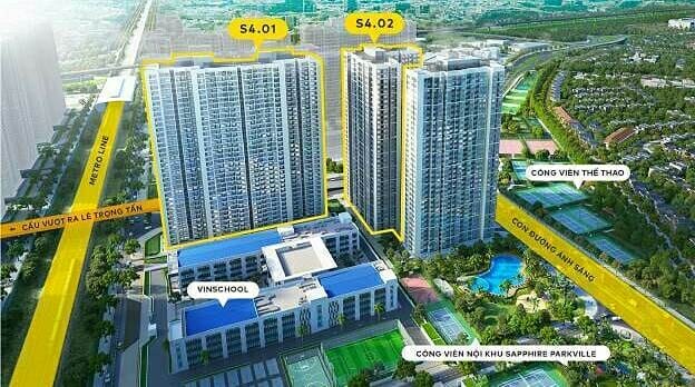 Vinhomes Smart City ra mắt tòa căn hộ trung tâm phân khu Sapphire Parkville