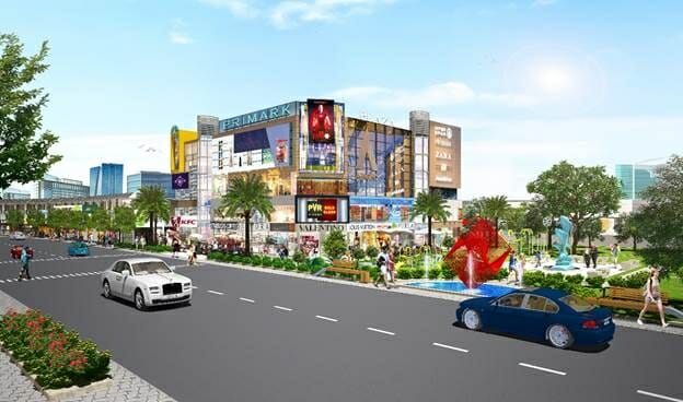 Phối cảnh khu trung tâm tiện ích của dự án Bình Dương Avenue City.