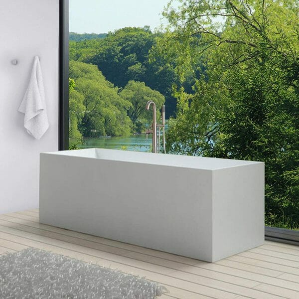 Hình ảnh bồn tắm hình khối hộp màu trắng chữ nhật