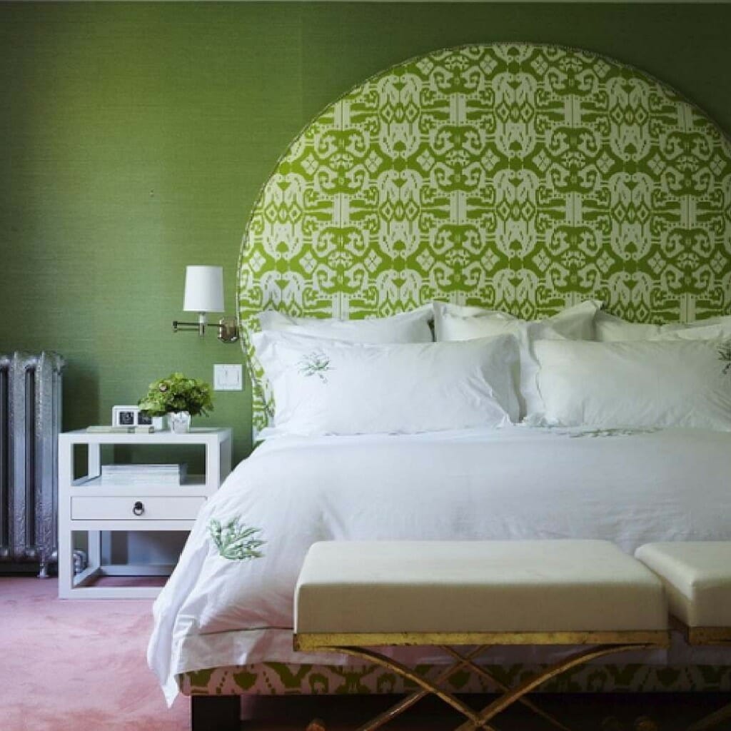 Hình ảnh phòng ngủ tông màu trắng - xanh lá