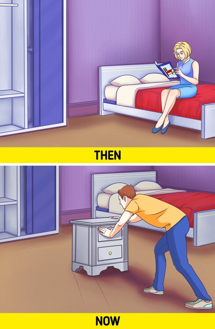 Hình ảnh phòng ngủ minh họa cho sai lầm khi thiết kế nội thất - mua toàn bộ đồ đạc từ cùng một nơi