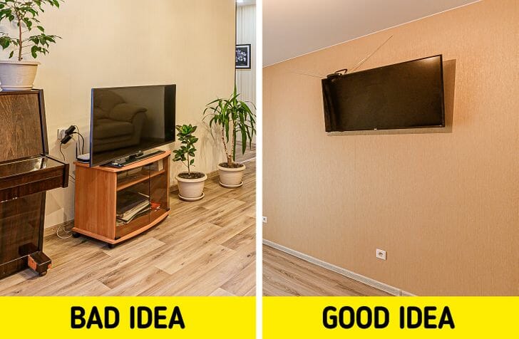 hình ảnh minh họa cho việc đặt tivi trong căn hộ nhỏ