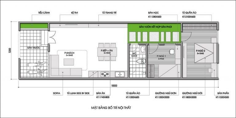 Mặt bằng thiết kế nhà cấp 4 hiện đại