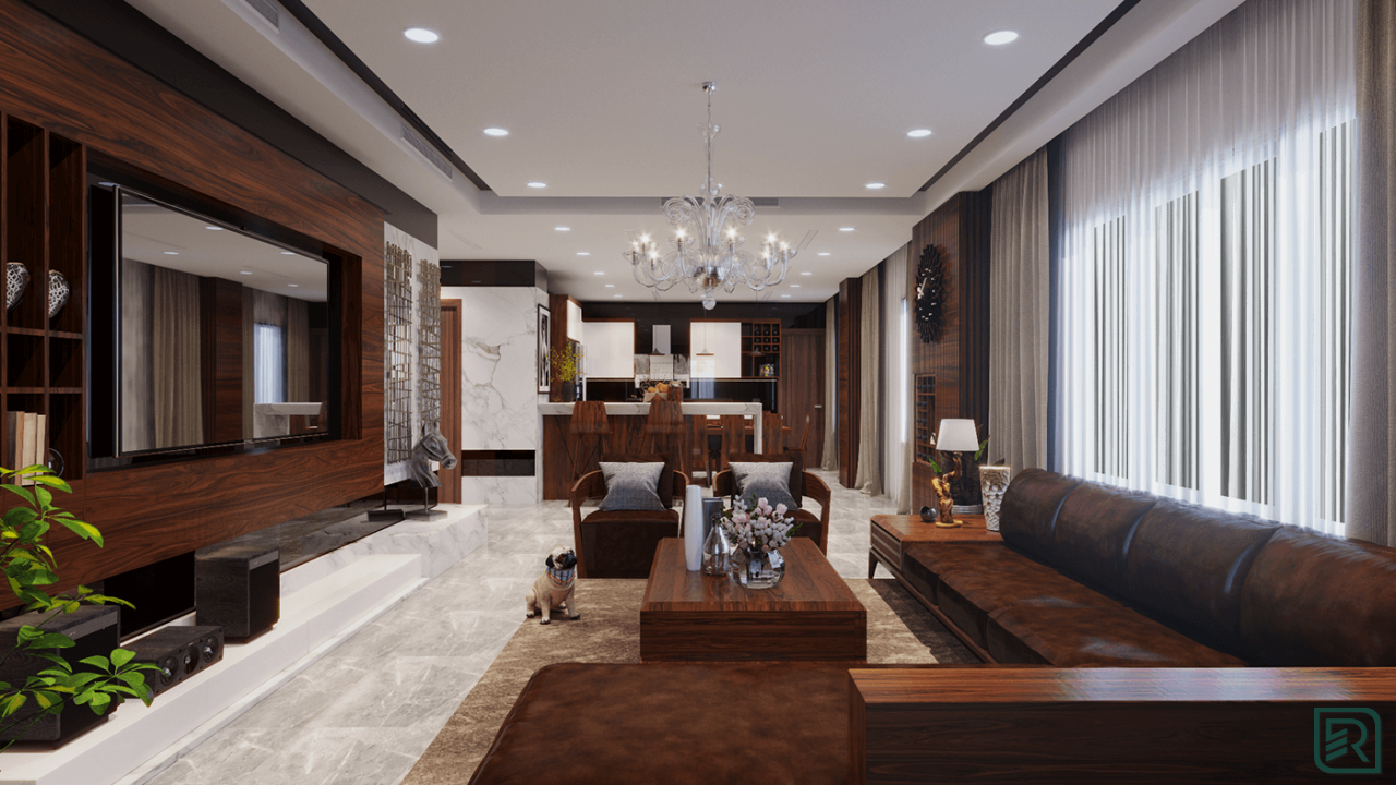 Ý tưởng thiết kế nội thất phòng khách biệt thự