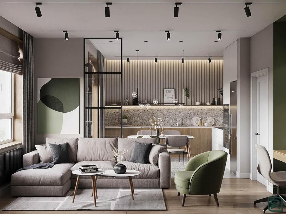 10+ mẫu thiết kế nội thất phòng khách liền bếp biệt thự cho ngôi nhà hiện đại