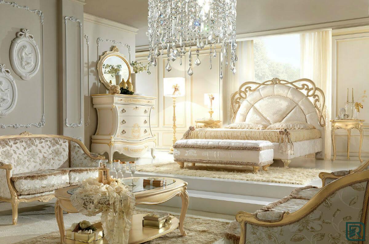 Phòng ngủ sang trọng cho biệt thự phong cách tân cổ điển sang trọng