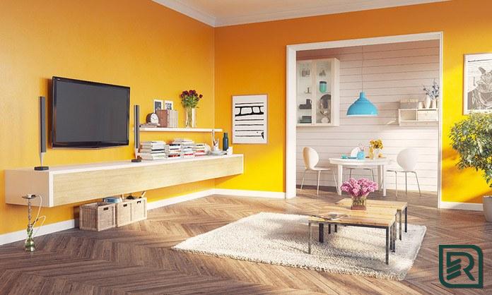 Cách trang trí phòng khách bằng sơn màu vàng để tạo hiệu ứng đẹp mắt