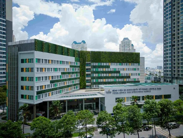 Phối cảnh bệnh viện Vinmec Cần Giờ hiện đại theo chuẩn quốc tế trong khu đô thị Vinhomes Green Paradise.