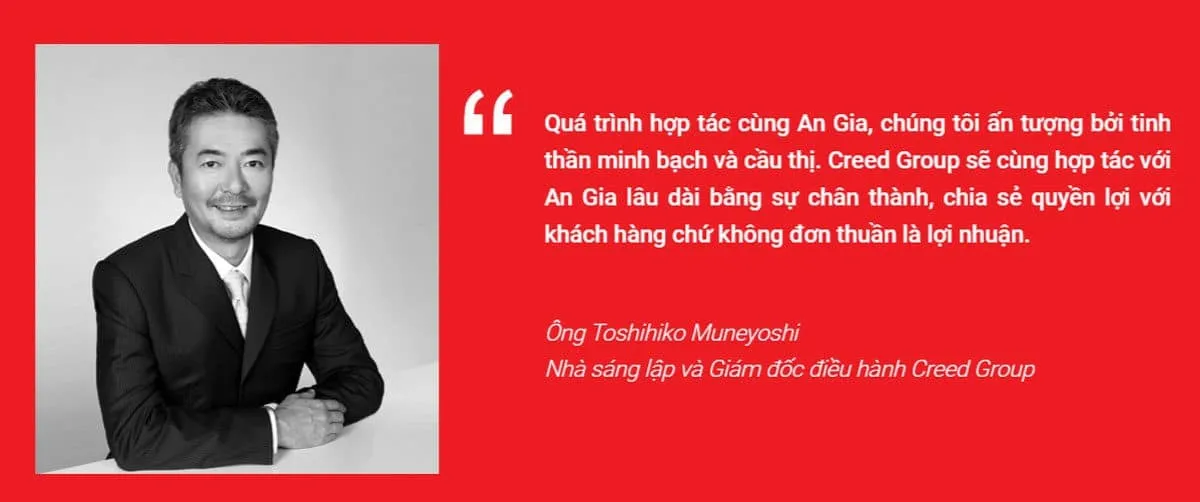Lễ ký kết hợp tác chiến lược giữa An Gia Group và Quỹ đầu tư Creed Group Nhật Bản