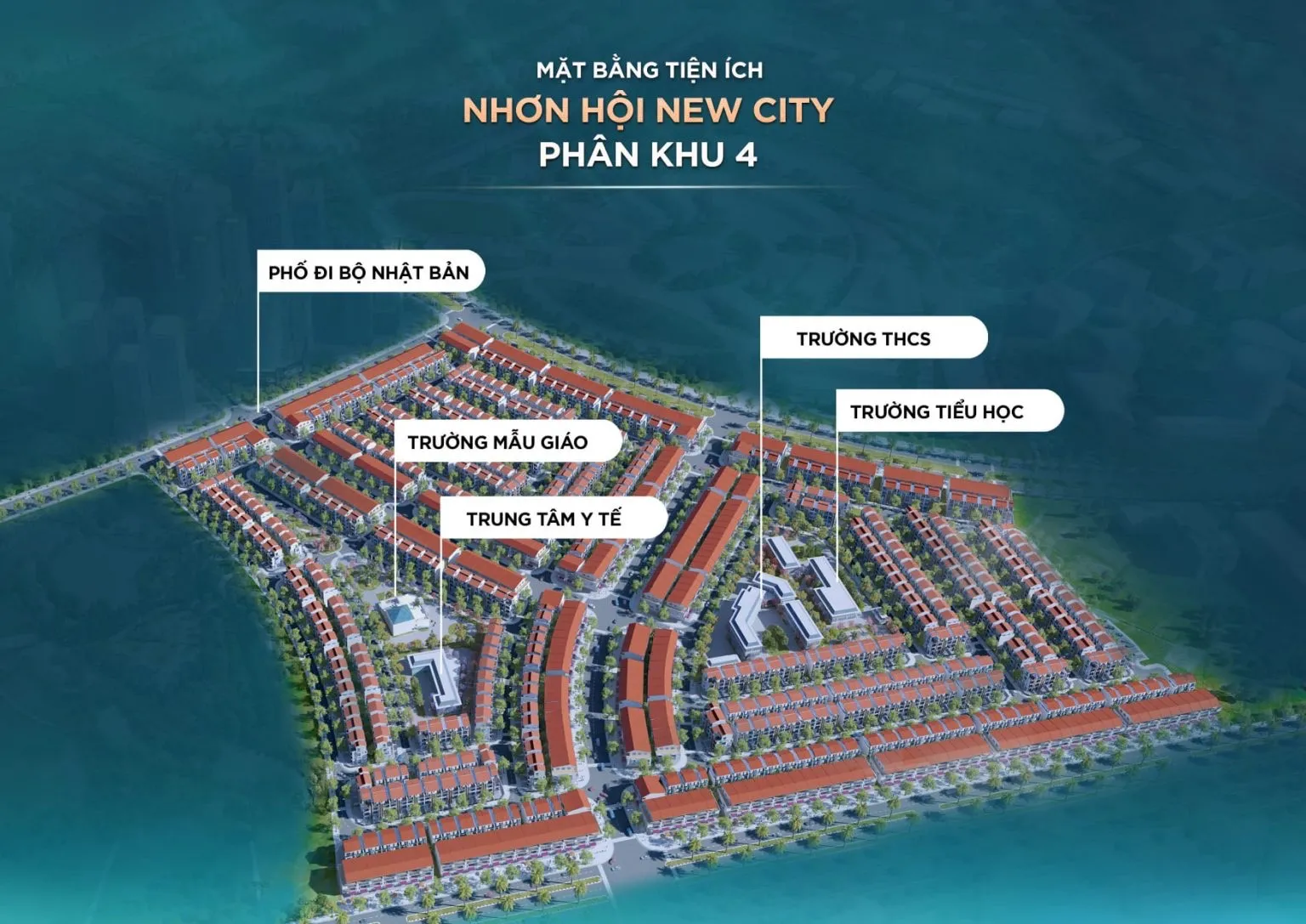 Sơ đồ vị trí Phân khu 4 trong tổng thể khu đô thị Nhơn Hội New City