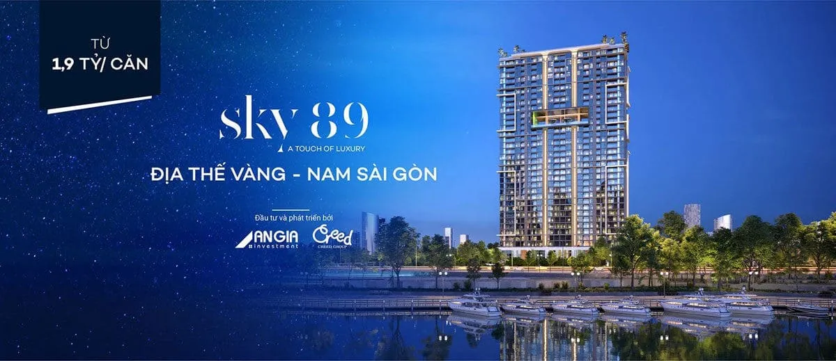 Phối cảnh về đêm dự án căn hộ cao cấp Sky 89 Quận 7 của An Gia Group
