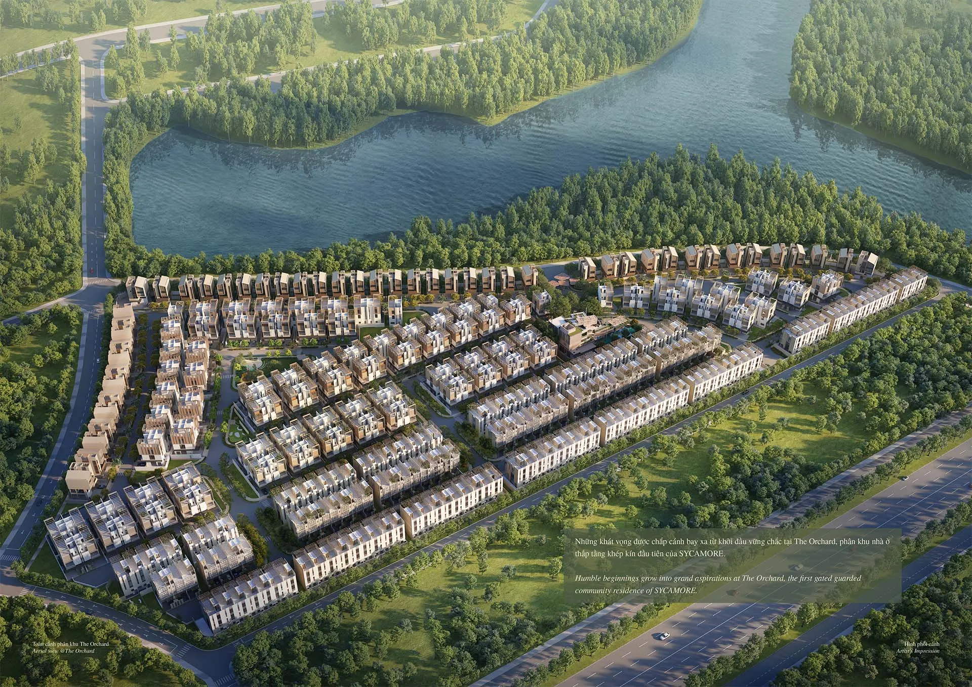 Phối cảnh nhà phố và biệt thự sang trọng tại dự án The Orchard Bình Dương