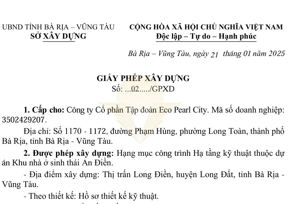 Văn bản xác nhận dự án Gold Coast Vũng Tàu đủ điều kiện bán hàng - Pháp lý dự án minh bạch