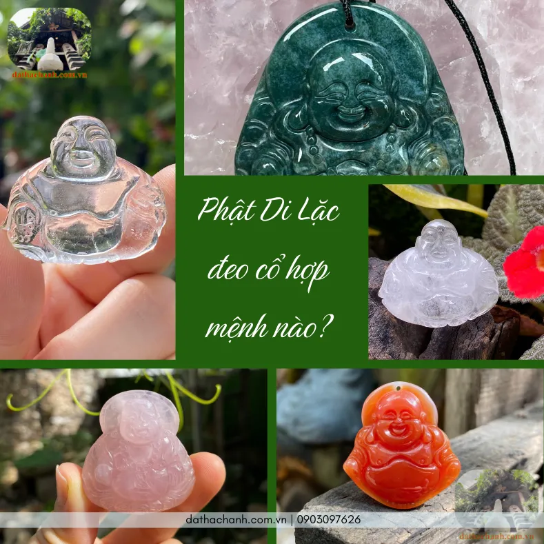 Mặt Phật Di Lặc chế tác từ các loại đá tự nhiên phù hợp với các mệnh khác nhau