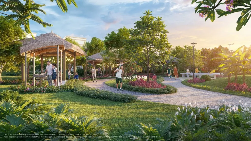 Phối cảnh đại đô thị Vinhomes Green City Tây Bắc TPHCM theo mô hình All-in-one, tích hợp tiện ích đa dạng.