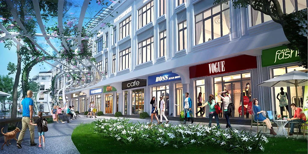 Mô hình shophouse điển hình tại một khu đô thị hiện đại
