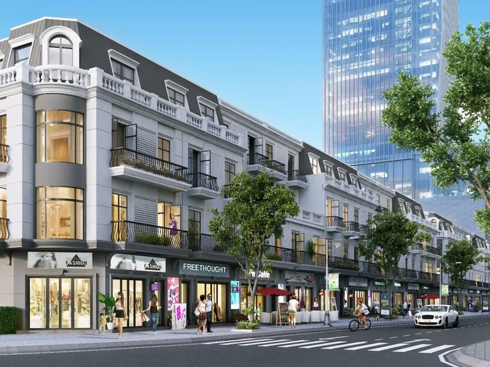 Dãy shophouse nhà phố thương mại thấp tầng với thiết kế đồng bộ