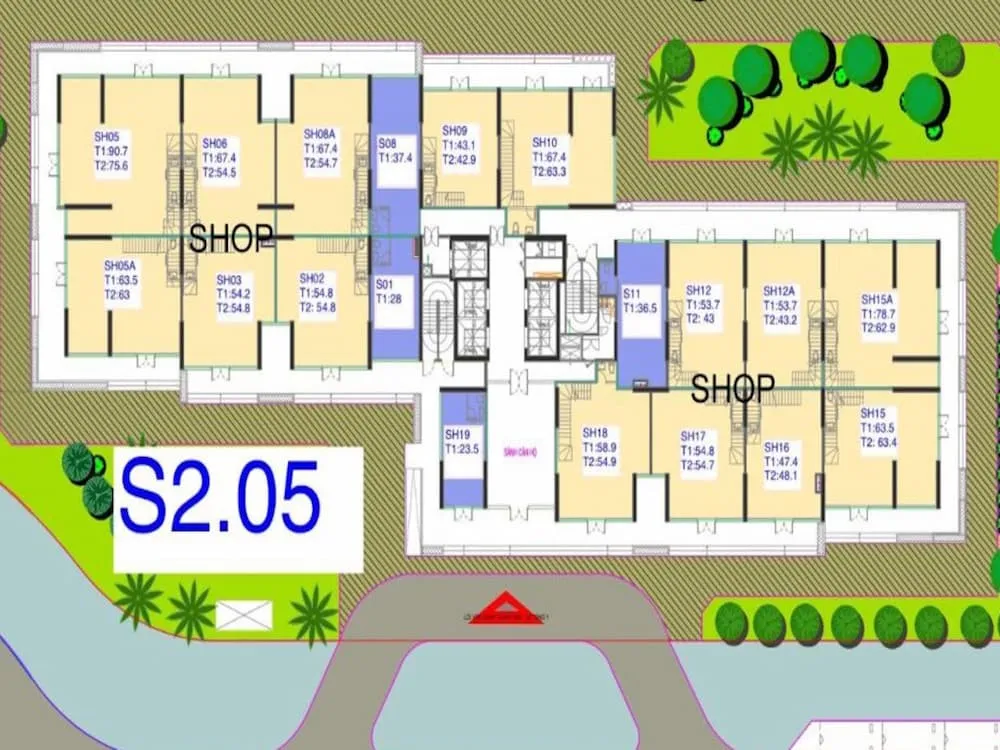 Shophouse tại dự án Vinhomes Smart City với mặt tiền kính hiện đại