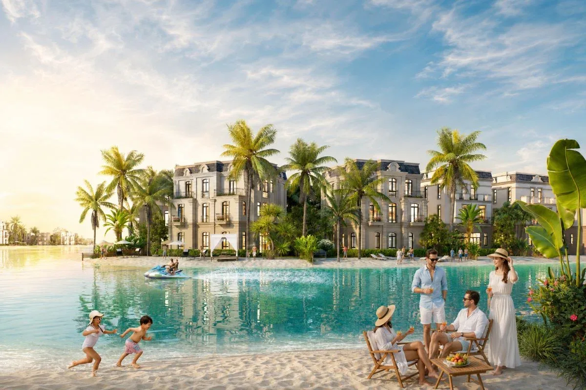 Phối cảnh dự án Vinhomes Green Paradise Cần Giờ nhìn từ trên cao.