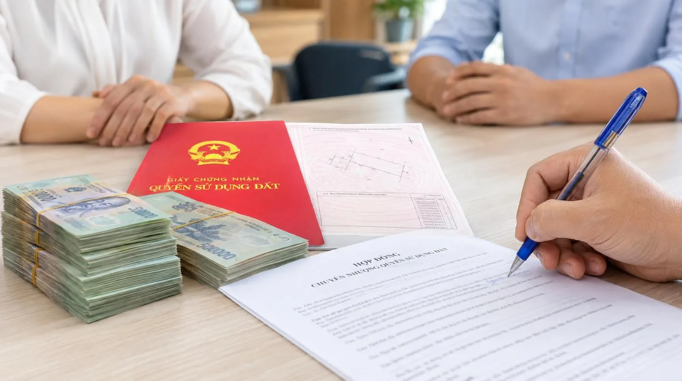Chủ đầu tư cầm tiền mặt, hình ảnh minh họa giao dịch tài chính tại công trình xây dựng.